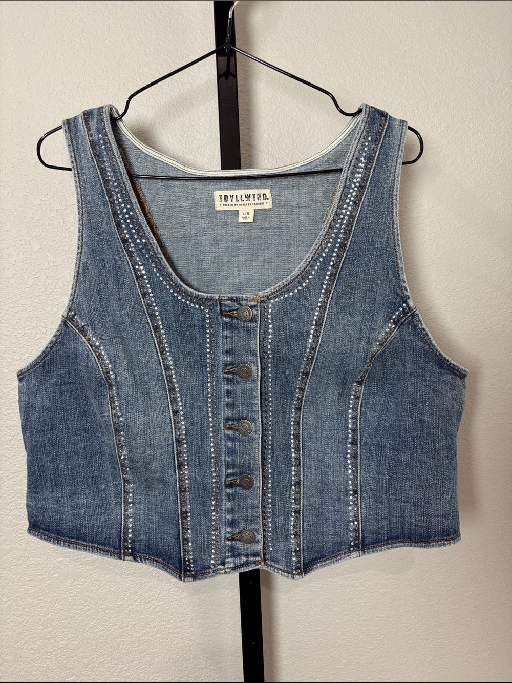 Idyllwind Denim Embellished Tank Top - Blue